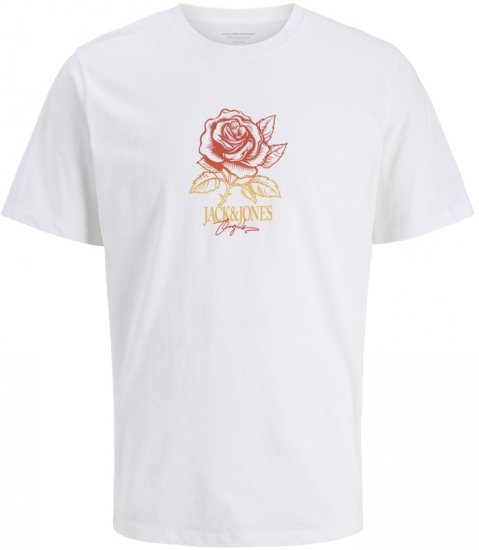 Jack & Jones Almeria Crew Neck T-Shirt Bright White - Herren-T-shirts - Herren-T-Shirts in großen Größen