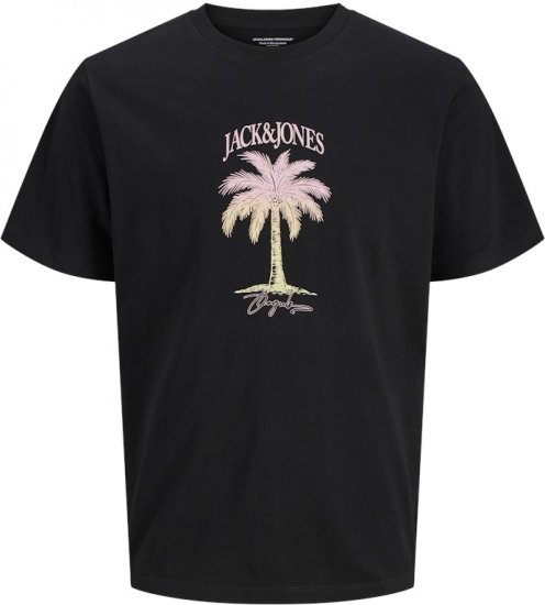 Jack & Jones Almeria Crew Neck T-Shirt Black - Herren-T-shirts - Herren-T-Shirts in großen Größen