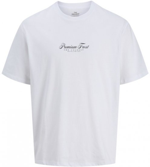 Jack & Jones Marina Crew Neck T-Shirt Bright White/Premium Frost - Herren-T-shirts - Herren-T-Shirts in großen Größen