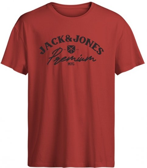 Jack & Jones Blurobar Crew Neck T-Shirt Red - Herren-T-shirts - Herren-T-Shirts in großen Größen