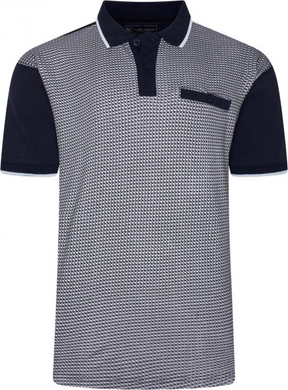 Kam Jeans 5518 Smart Mini Geo-Print Polo Navy - Polo-shirts für herren - Polo-Shirts für Herren in großen Größen