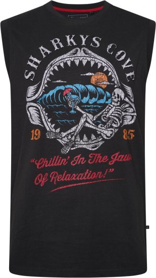 Kam Jeans 5762 Sharkeys Cove Vest Sleeveless T-Shirt Pirate Black - Herren-T-shirts - Herren-T-Shirts in großen Größen