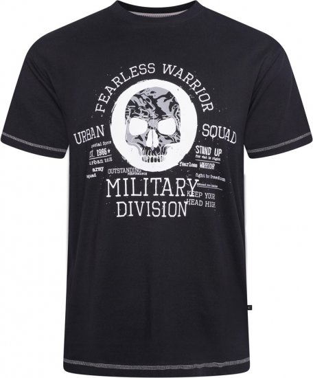 Kam Jeans 5769 Fearless Warrior T-Shirt Black - Herren-T-Shirts in großen Größen - Herren-T-Shirts in großen Größen