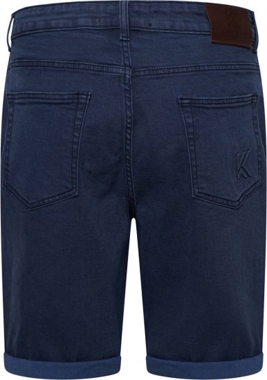 Kam Jeans Onana Embossed Wash Denim Shorts Smokey Blue - Herrenshorts - Herrenshorts in großen Größen