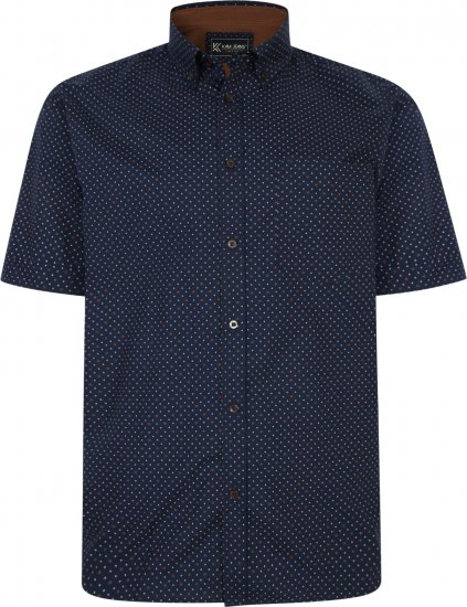 Kam Jeans P019 Premium Floral Short Sleeve Shirt Navy - Herrenhemden - Herrenhemden in großen Größen