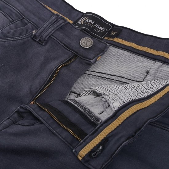 Kam Jeans Pepe Knitted Denim Shorts Charcoal - Herrenshorts - Herrenshorts in großen Größen