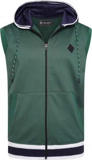 Kam Jeans TS005 Retro Tracky Set (Shorts/Sleeveless Hoodie) Racing Green - Trainingsanzüge - Trainingsanzüge/Jogginganzüge herren große größen