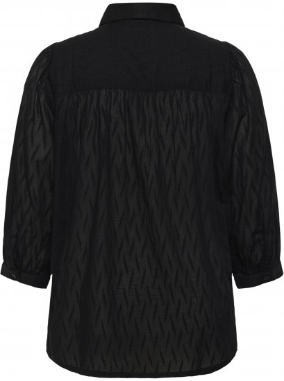 Kaffe Curve Gabby Hemd mit verkürzten Ärmeln Schwarz - Hemdblusen - 