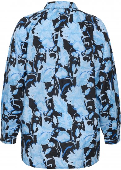 Kaffe Curve Sasja Langarmhemd Blue Snake Flower - Blusen & Tuniken - 