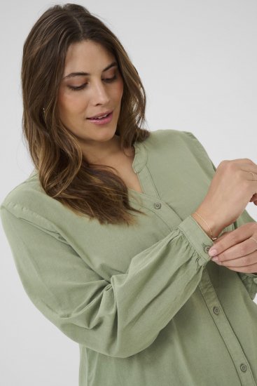 Kaffe Curve Nana Langarmhemd Grün - Blusen & Tuniken - 
