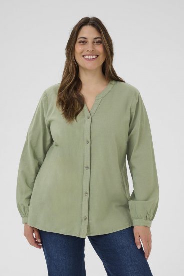 Kaffe Curve Nana Langarmhemd Grün - Blusen & Tuniken - 