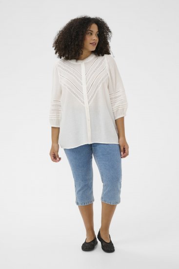 Kaffe Curve Liwa Shirt Chalk - Hemdblusen - 