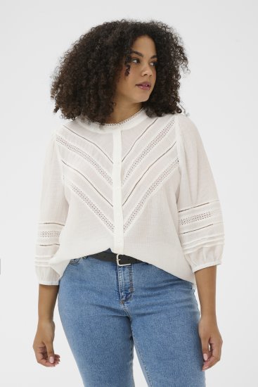 Kaffe Curve Liwa Shirt Chalk - Hemdblusen - 