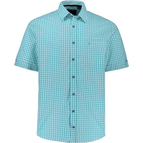 JP1880 Shirt Traditional Short Sleeve Turquoise - Herrenhemden in großen Größen - Herrenhemden in großen Größen