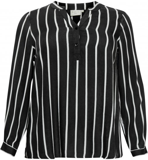 Kaffe Curve Sida Bluse Schwarz/Kreide Gestreift - Blusen & Tuniken - 