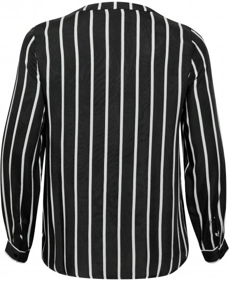 Kaffe Curve Sida Bluse Schwarz/Kreide Gestreift - Blusen & Tuniken - 