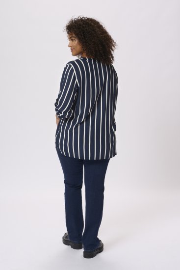 Kaffe Curve Sida Bluse Midnight/Kreide Gestreift - Blusen & Tuniken - 