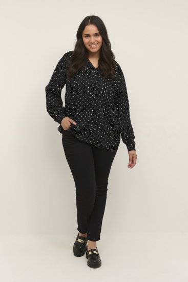 Kaffe Curve Joy Bluse Schwarz/Weiß Gepunktet - Blusen & Tuniken - 
