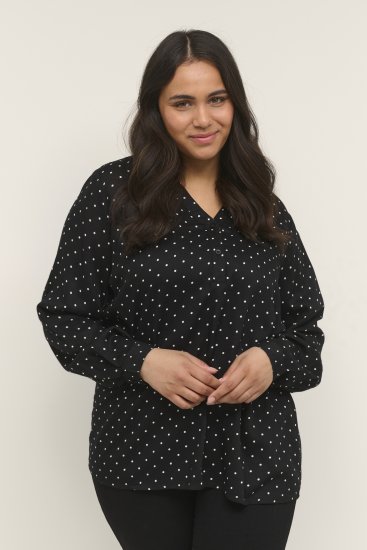 Kaffe Curve Joy Bluse Schwarz/Weiß Gepunktet - Blusen & Tuniken - 