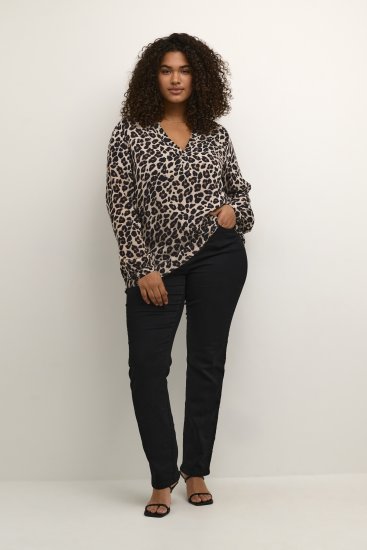 Kaffe Curve Mirta Tilly Bluse Leoparden-Print - Blusen & Tuniken - 