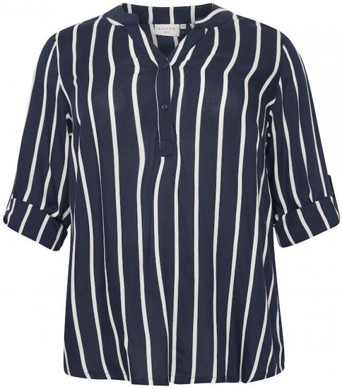 Kaffe Curve Sida Bluse Midnight/Kreide Gestreift - Blusen & Tuniken - 