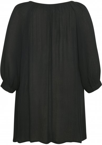 Kaffe Curve Ami 3/4-Arm Tunika Tiefschwarz - T-Shirts - 