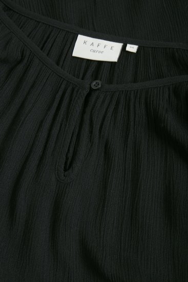 Kaffe Curve Ami 3/4-Arm Tunika Tiefschwarz - T-Shirts - 