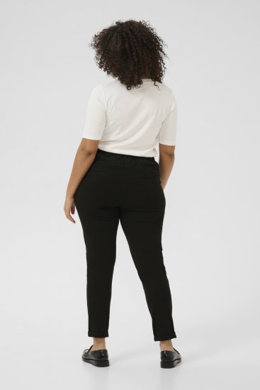 Kaffe Curve Jia Hose mit Gürtel Tiefschwarz - Jeans & Hosen in Großen Größen – Plus Size Damenmode - 