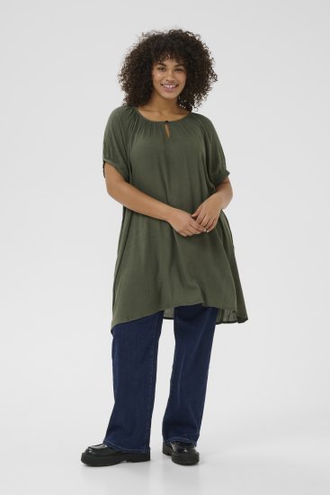 Kaffe Curve Ami Kurzarm Tunika Weinblatt - T-Shirts - 