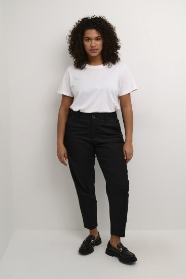 Kaffe Curve Leana Chino 7/8-Hose Tiefschwarz - Jeans & Hosen in Großen Größen – Plus Size Damenmode - 
