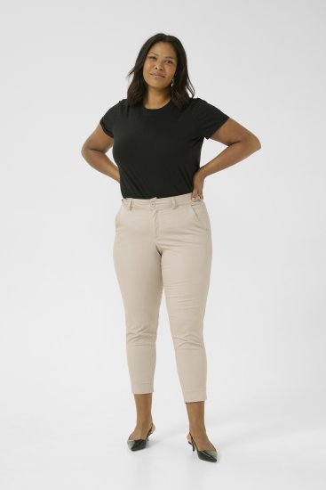 Kaffe Curve Leana Chino 7/8-Hose Federgrau - Jeans & Hosen in Großen Größen – Plus Size Damenmode - 