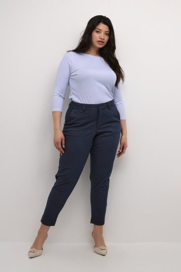 Kaffe Curve Leana Chino 7/8-Hose Mitternachtsmarine - Jeans & Hosen in Großen Größen – Plus Size Damenmode - 