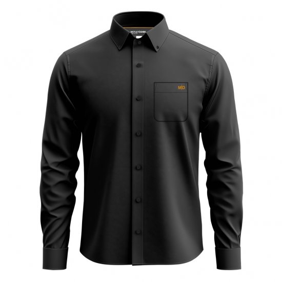 Motley Denim Lisbon Long Sleeve Shirt Charcoal - Herrenhemden in großen Größen - Herrenhemden in großen Größen