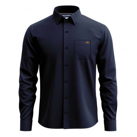 Motley Denim Lisbon Long Sleeve Shirt Navy - Herrenhemden in großen Größen - Herrenhemden in großen Größen