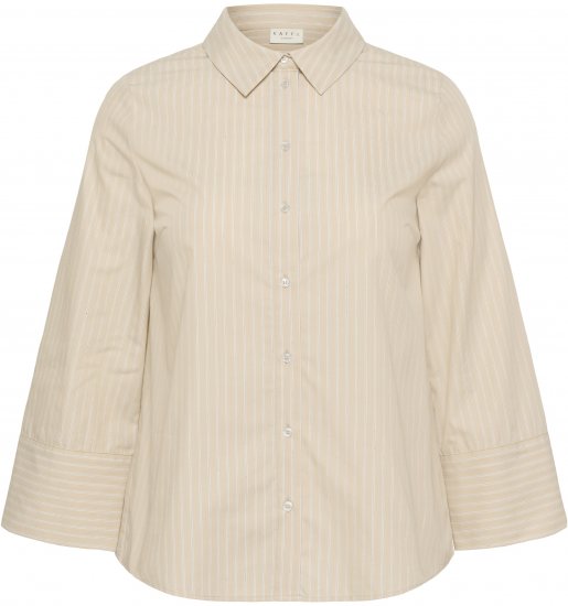 Kaffe Curve Josa Shirt Feather Grey Stripe - Hemdblusen - 