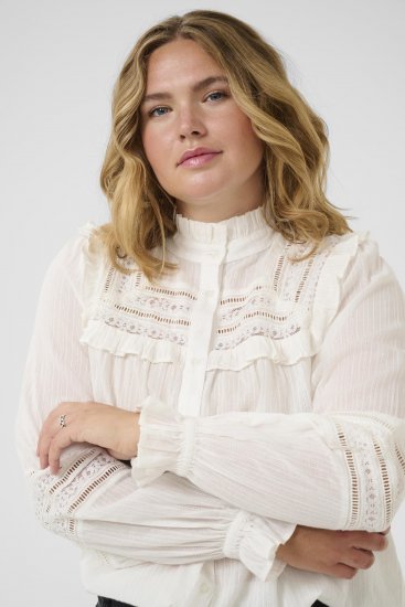 Kaffe Curve Jessa Shirt Long Sleeve White - Hemdblusen - 