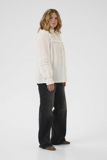 Kaffe Curve Jessa Shirt Long Sleeve White - Hemdblusen - 