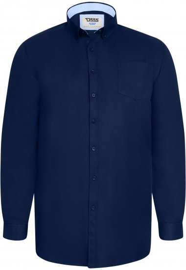 D555 Richard Langarm Oxford-Hemd TALL Navy - TALL hemden - 