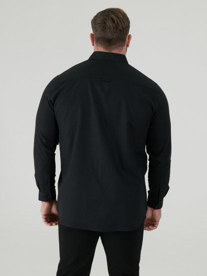 D555 Richard Langarm Oxford-Hemd TALL Schwarz - TALL hemden - 