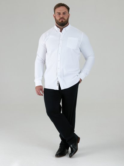 D555 Richard Langarm Oxford-Hemd TALL Weiß - TALL hemden - 