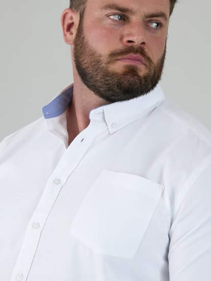 D555 Richard Langarm Oxford-Hemd TALL Weiß - TALL hemden - 