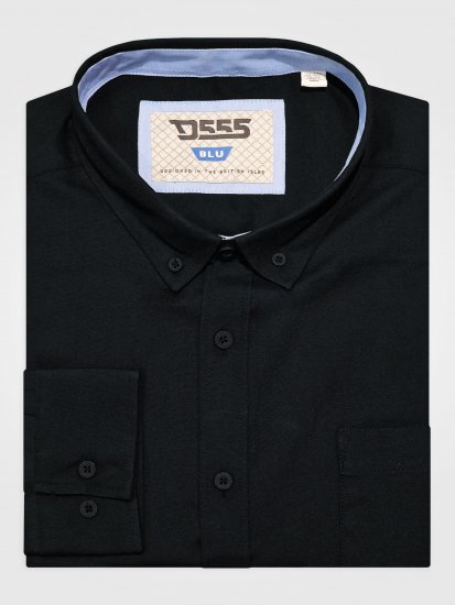 D555 Richard Langarm Oxford-Hemd TALL Schwarz - TALL hemden - 