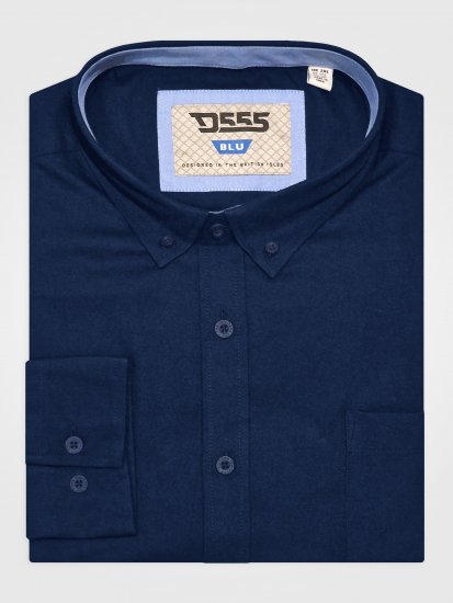 D555 Richard Langarm Oxford-Hemd TALL Navy - TALL hemden - 