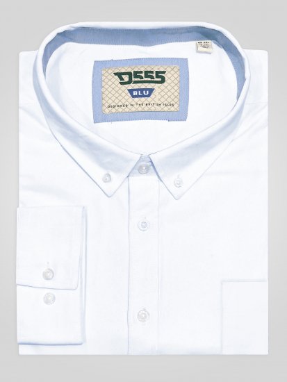 D555 Richard Langarm Oxford-Hemd TALL Weiß - TALL hemden - 