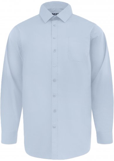 D555 Oliver Fleckenabweisendes Bügelfreies Stretch-Langarmhemd Hellblau - Herrenhemden - Herrenhemden in großen Größen