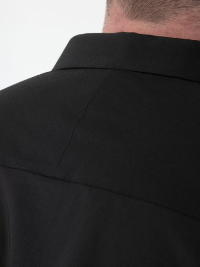 D555 Oliver Fleckenabweisendes Bügelfreies Stretch-Langarmhemd Schwarz - Herrenhemden - Herrenhemden in großen Größen