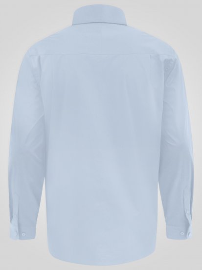 D555 Oliver Fleckenabweisendes Bügelfreies Stretch-Langarmhemd Hellblau - Herrenhemden - Herrenhemden in großen Größen
