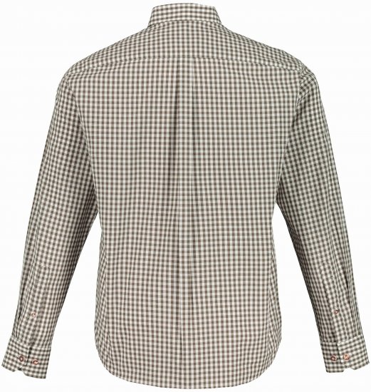 JP1880 Long Sleeve Check Print Traditional Shirt Brown - Herrenhemden - Herrenhemden in großen Größen