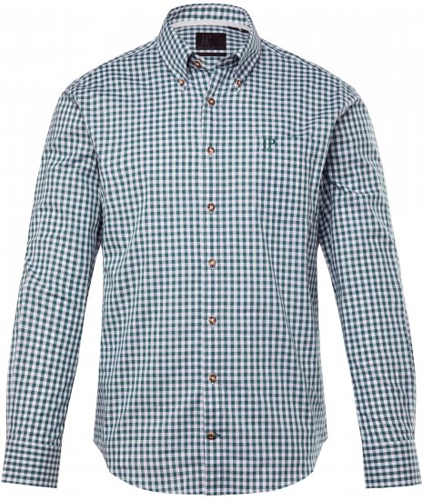 JP1880 Shirt Checked Traditional Long Sleeve Jade - Festmode - Festliche Mode – Stilvoll und bequem feiern