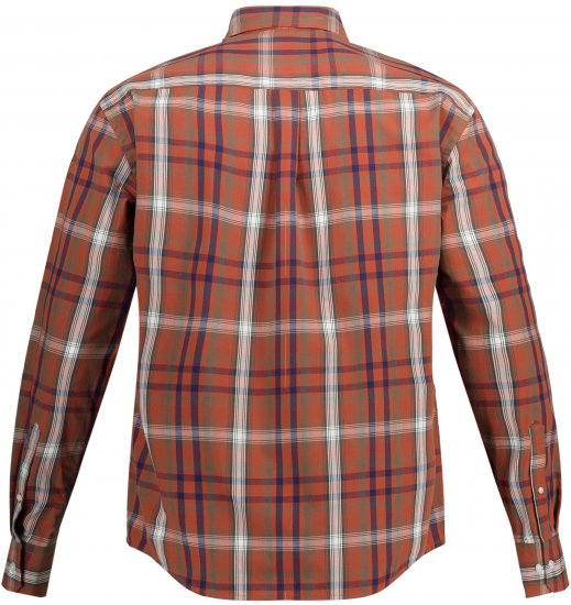 JP1880 Shirt Long Sleeve Checked Dark Orange TALL - HERRENBEKLEIDUNG MT-6XLT - Langgrößen für Herren